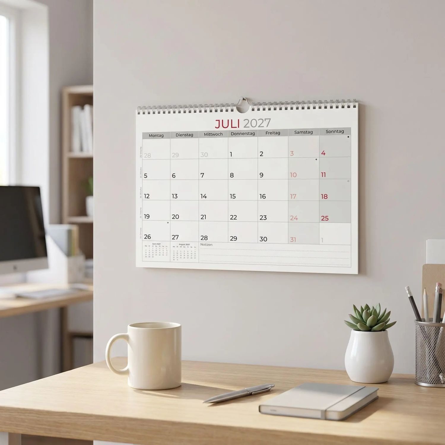 Wandkalender Monatsterminkalender 1M/1S 2027 – Bild 3 von 4