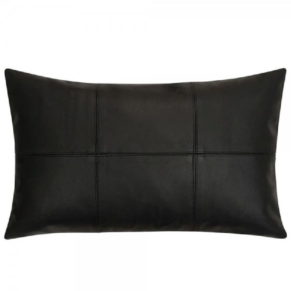 PAD Kissenhülle Kissenhülle Leather Schwarz Leder (30x50cm)