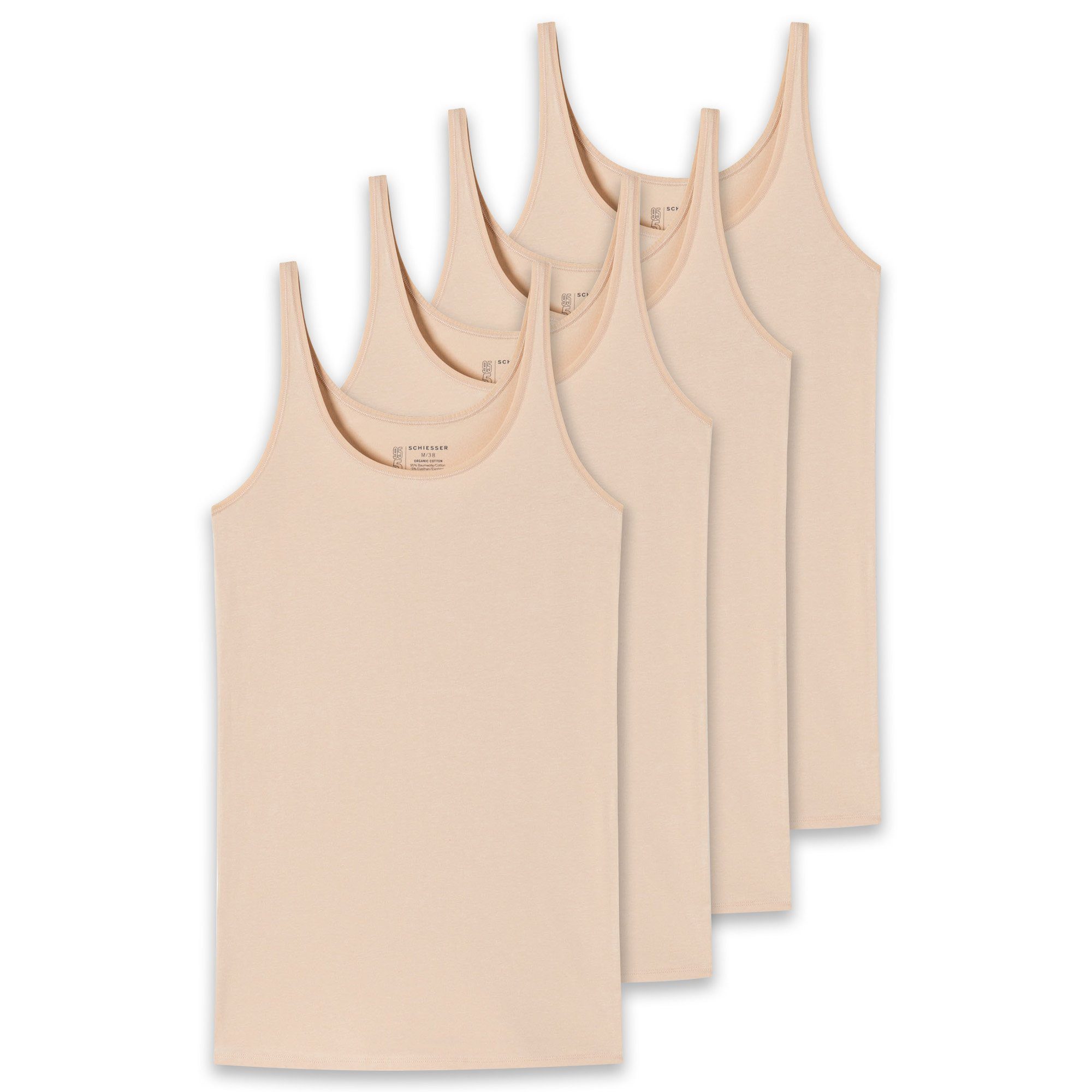 Schiesser Unterhemd Damen T-Shirt 4er Pack günstig online kaufen