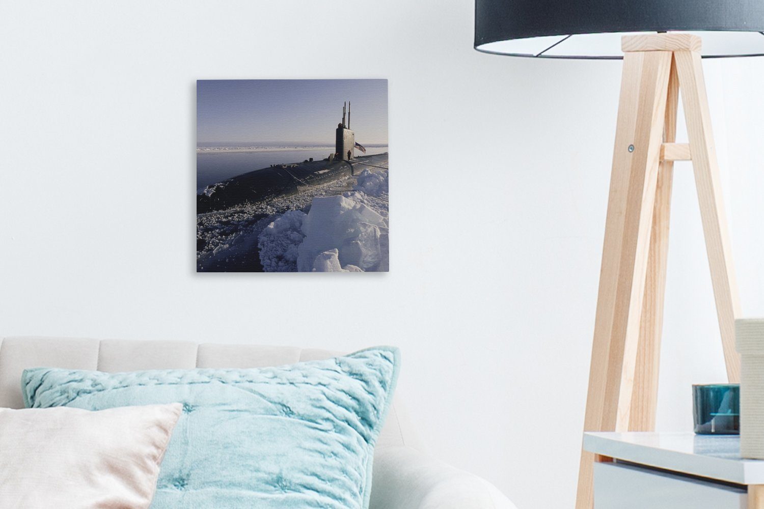 Wohnzimmer Leinwandbild Bilder St), OneMillionCanvasses® am U-Boot für Schlafzimmer (1 Leinwand Ein Nordpol,