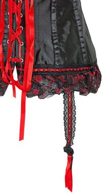 Das Kostümland Kostüm Corsage Mieder für Damen - Schwarz Rot