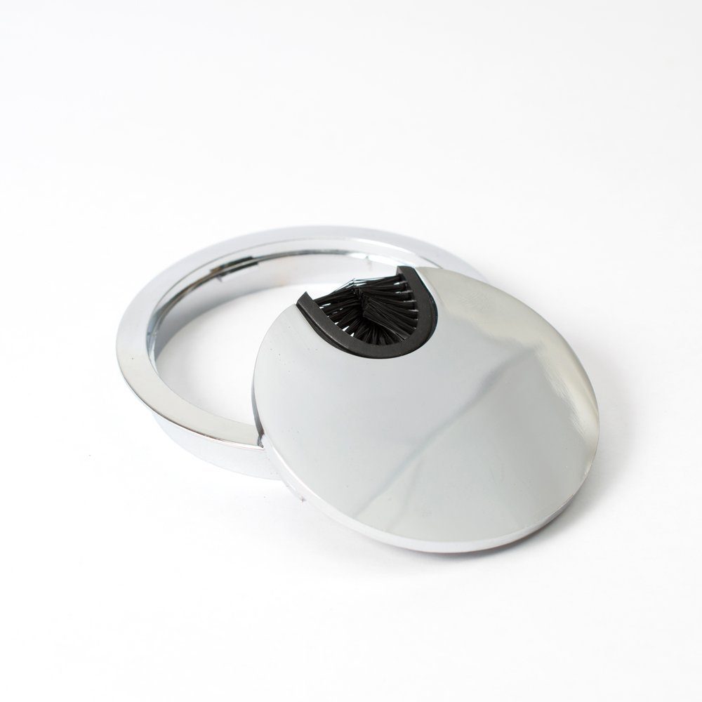 sossai® Kabelführung Metall Kabeldurchlass Ø60/Ø80mm in Chrom (2-St)