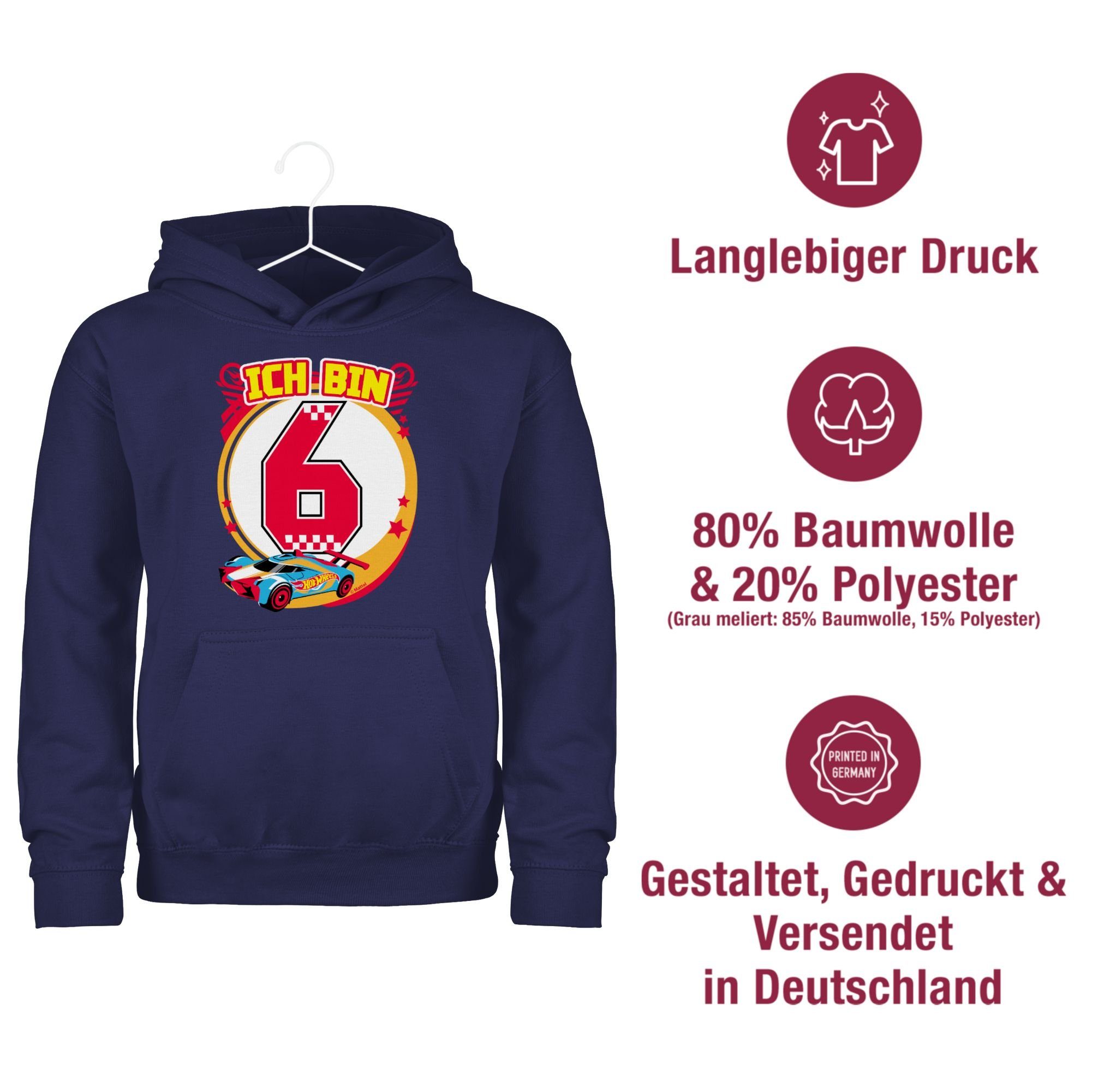 - Rennauto Shirtracer 2 bin Wheels Hot Hoodie Blau Mädchen 6 Ich Navy