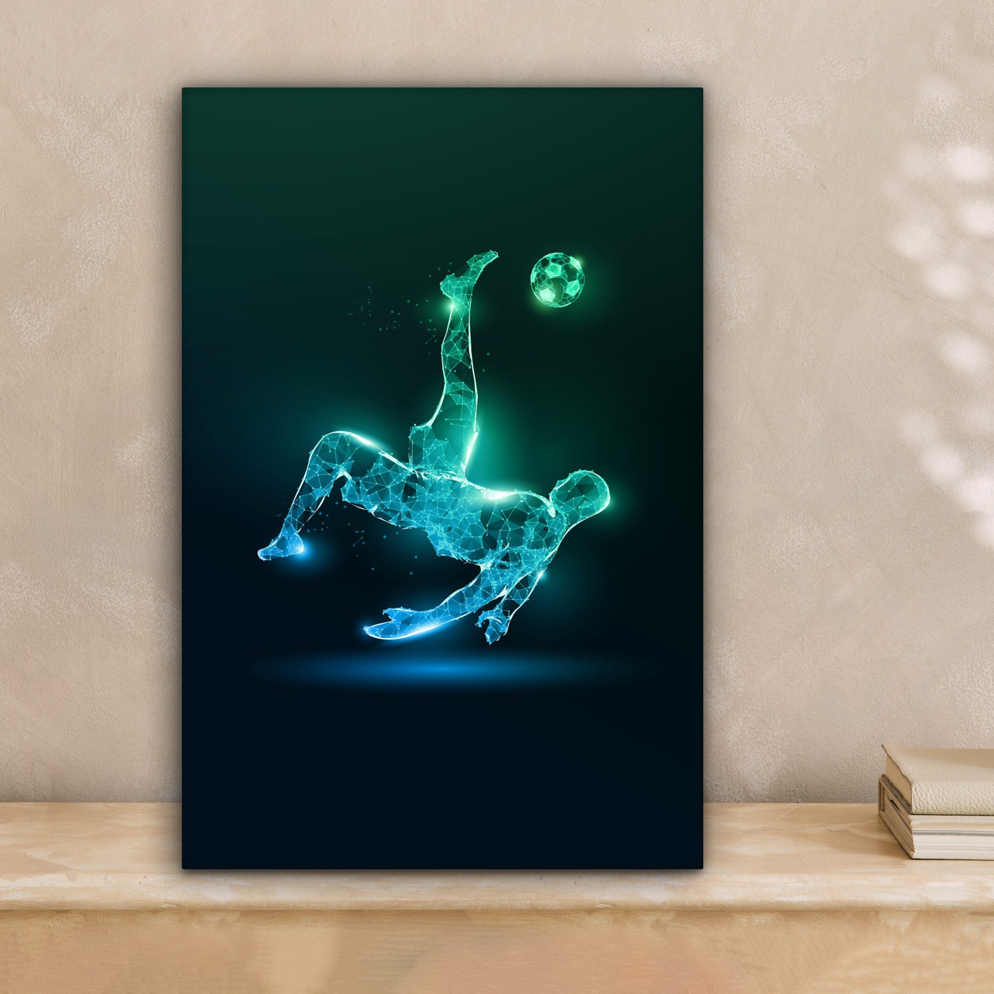 OneMillionCanvasses® Leinwandbild Fußball - Fußball - Junge - Schwarz, Foto günstig online kaufen