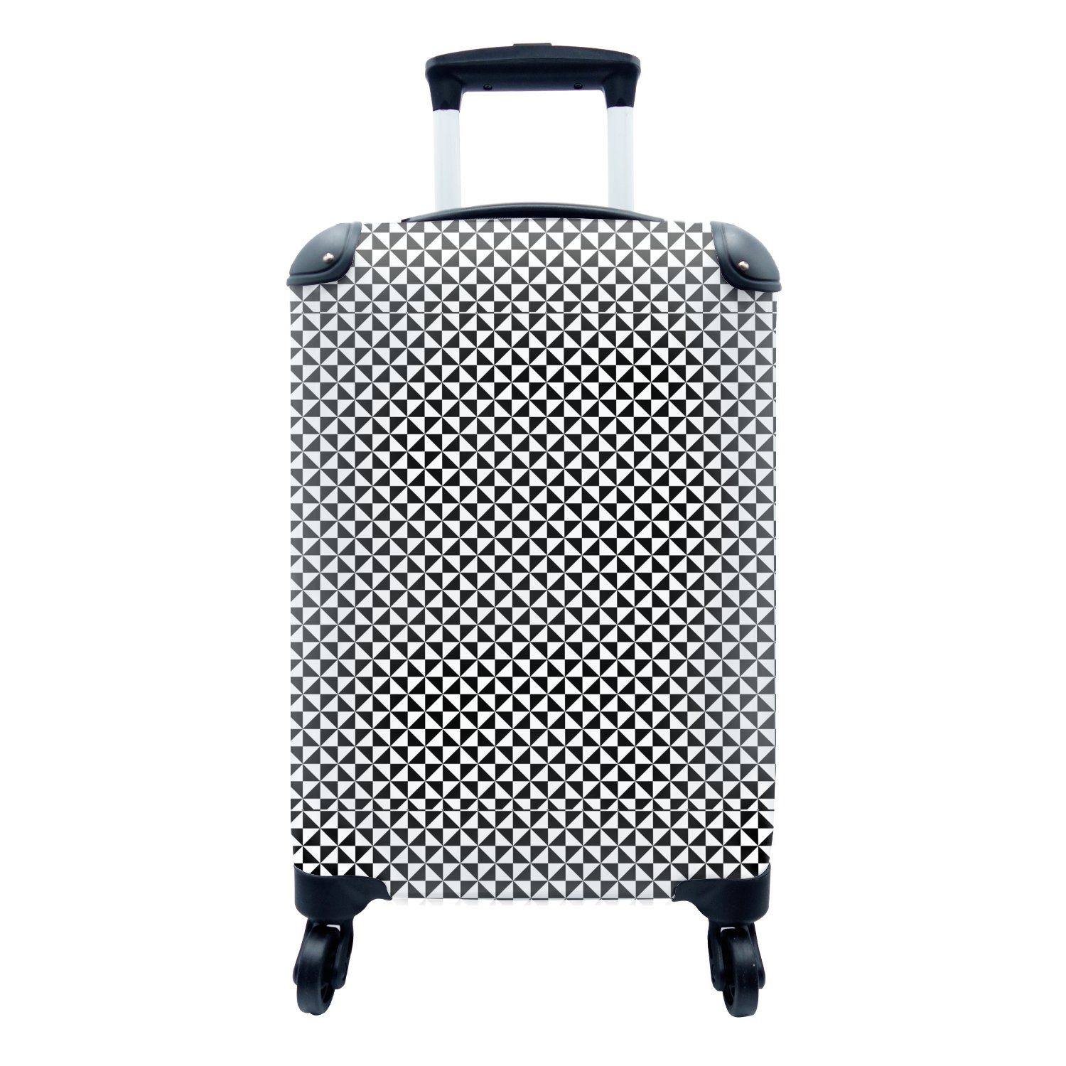 MuchoWow Handgepäckkoffer Gestaltung - Geometrie - Muster, 4 Rollen, Reisetasche mit rollen, Handgepäck für Ferien, Trolley, Reisekoffer