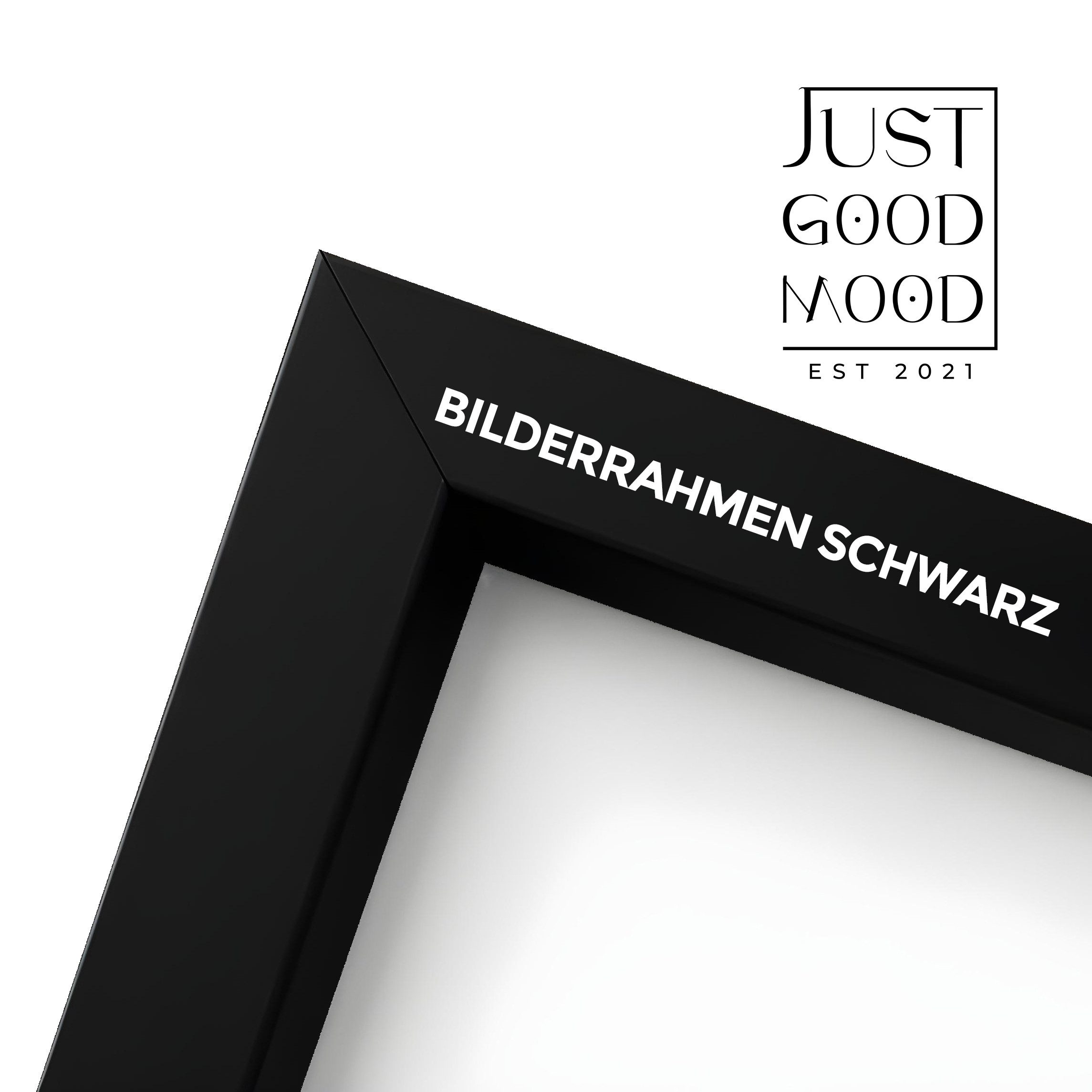 JUSTGOODMOOD Рамки aus stabilem MDF-Holz mit Acrylglas – Weiß Schwarz Ahorn Eiche, für 1 Bilder (Einzelartikel), 1-teilig, Bruchsicheres Acrylglas, stabile MDF-Holzoptik, gratis Aufhängung