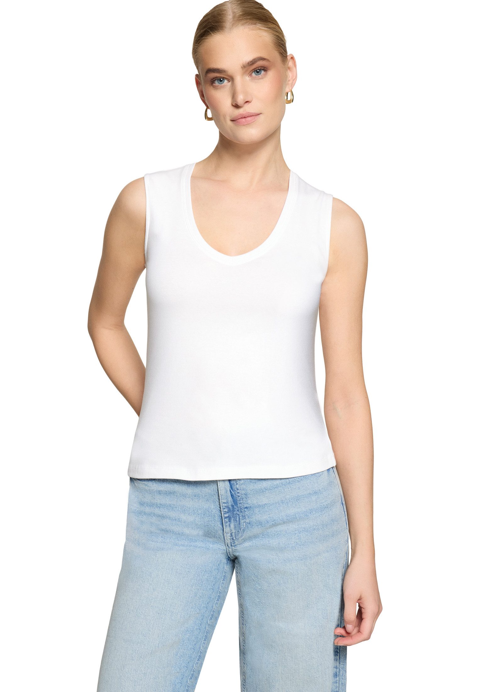 Zero T-Shirt Damen Shirt mit V-Ausschnitt (1-tlg) Material