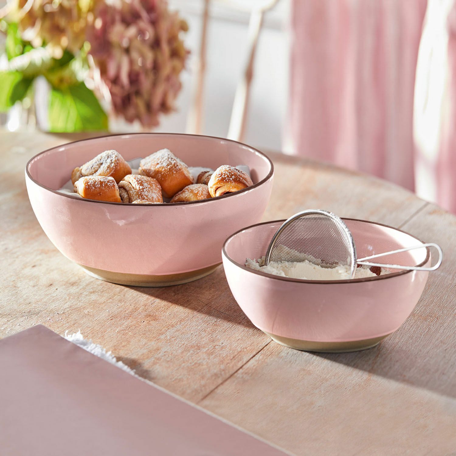 Mirabeau Geschirr-Set Schüssel 2er Set Biarré rosa, Steinzeug