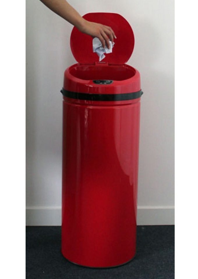 ECHTWERK Mülleimer INOX RED, Infrarot-Sensor, Korpus aus Edelstahl, Fassungsvermögen 42 Liter