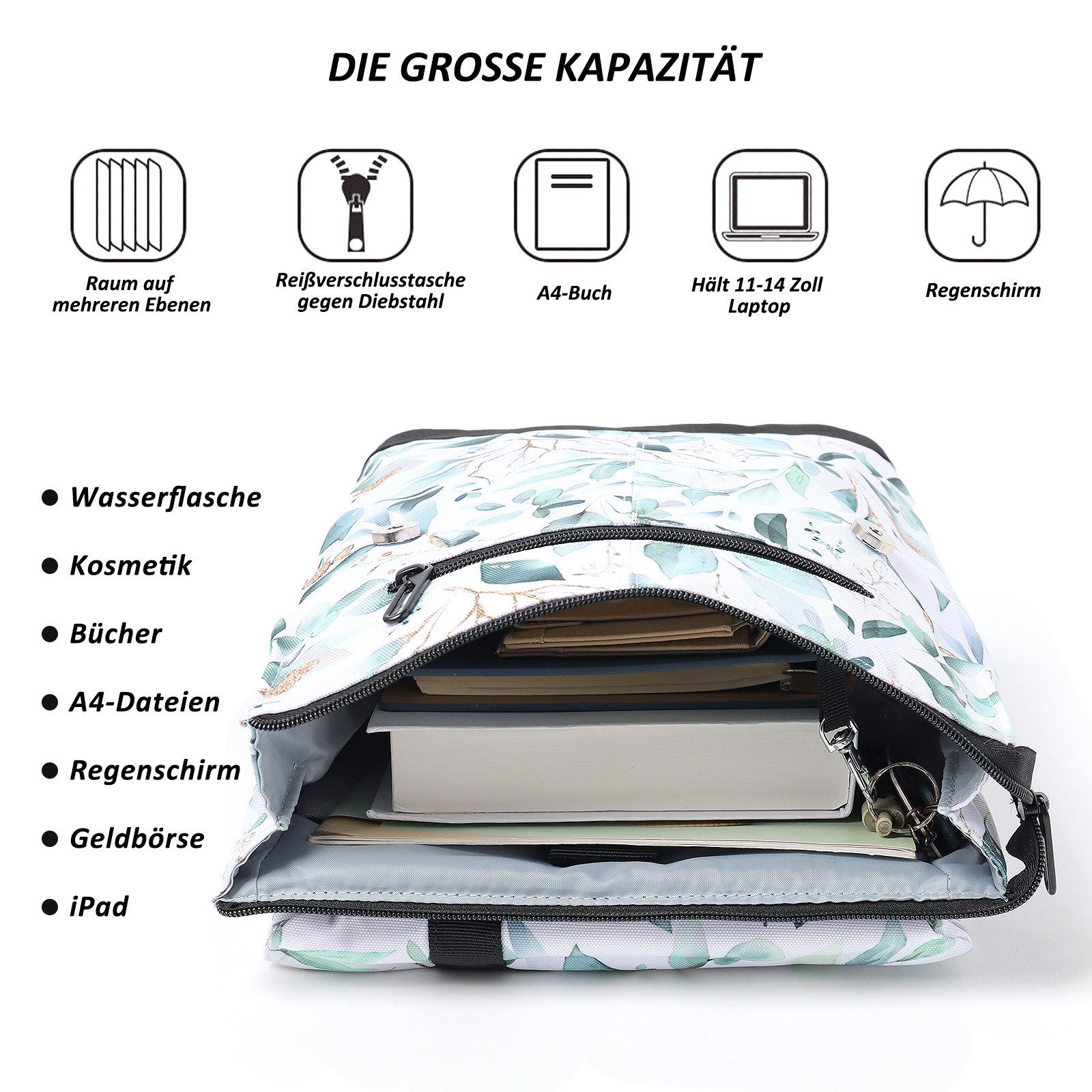 TAN.TOMI Freizeitrucksack Rucksack Damen Elegant Daypack Wasserdichter Tagesrucksack, mit Laptopfach 15.6Zoll & Anti Diebstahl Tasche für Reise, Uni, Schule