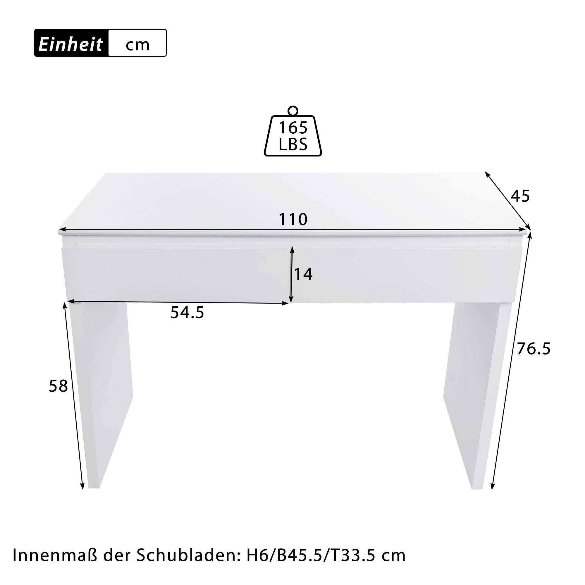 Schubladen, mit/ohne 2 Schminktisch Hochglanz, Kommode, Highboard, LED m. Odikalo Sideboard