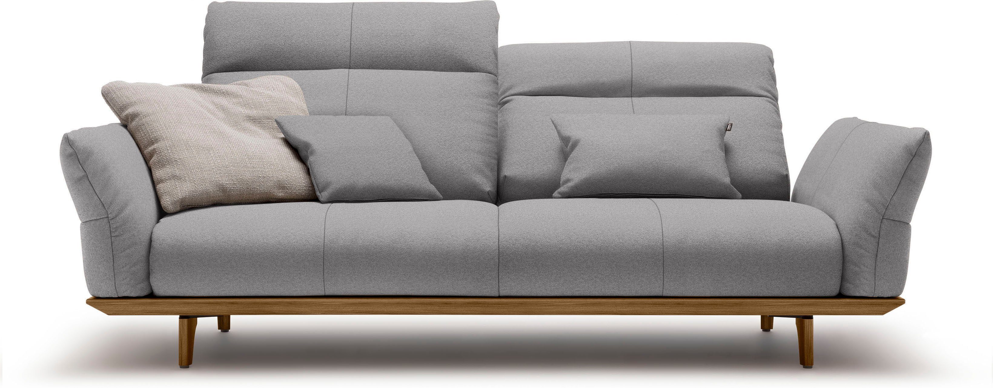 hülsta sofa 3-Sitzer hs.460, Sockel Nussbaum, in Nussbaum, Füße 208 Breite cm