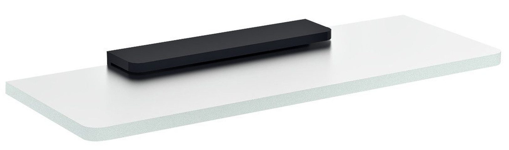 Sapho Ablageregal Glasablage 200mm, Schwarz/Milchglas, Sapho-MY009B-01-SET