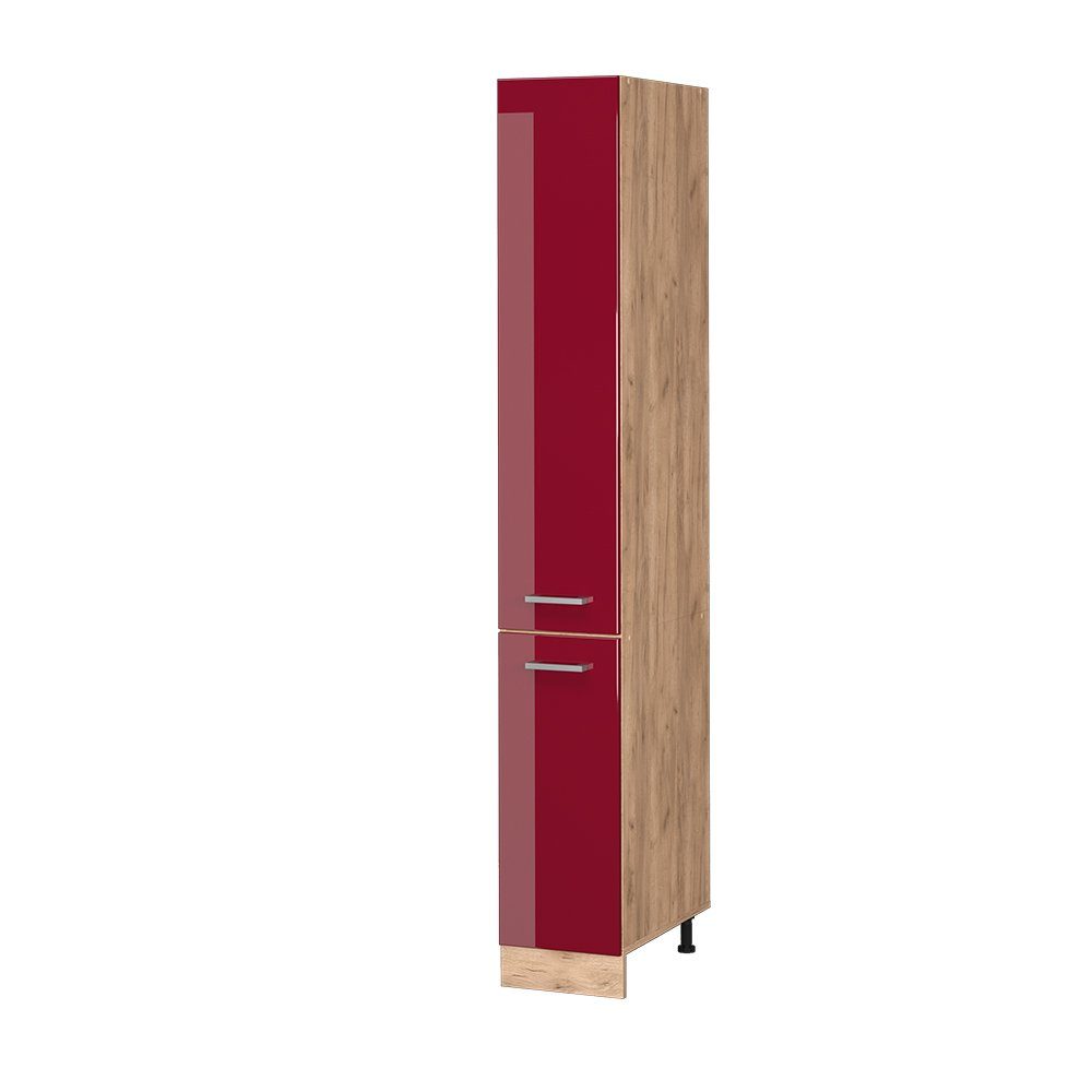 Vicco Hochschrank R-Line, Bordeaux Hochglanz/Goldkraft Eiche, günstig online kaufen