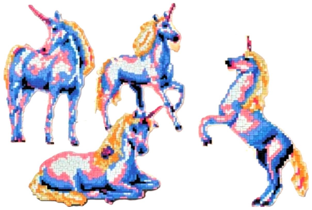Stick it Steckpuzzle Einhorn 4 in 1, 1200 Puzzleteile, Bildgröße je 26 x 33 cm