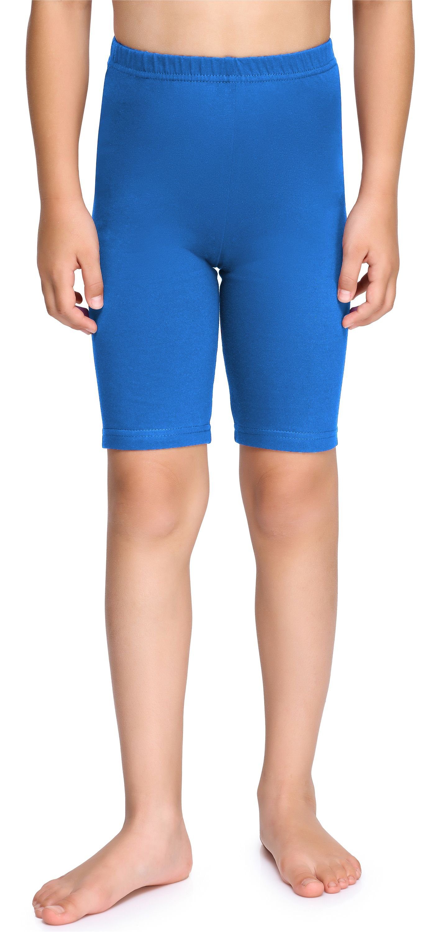 Style aus Baumwolle Bund Leggings MS10-227 Merry Mädchen (1-tlg) elastischer Leggings Kurze Kobalt