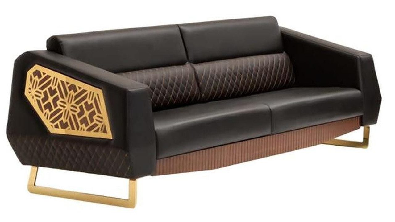 JVmoebel 3-Sitzer Multifunktionales 3-Sitzer Sofa Relax Couch Schwarz Kunstleder, Made in Europa