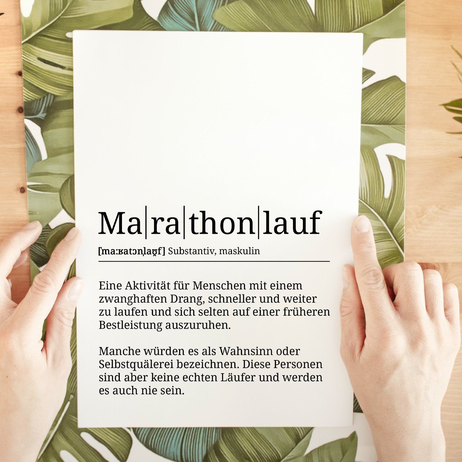 Marathonlauf Geschenk Poster Wandbild Tigerlino Definition Marathonläufer