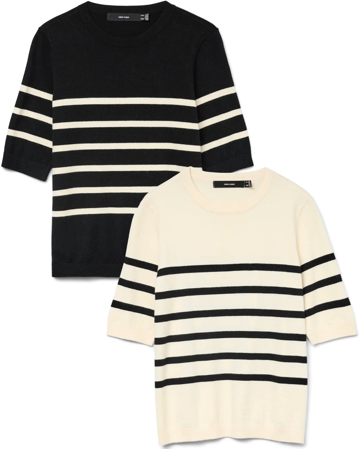 Vero Moda Rundhalspullover (Spar-Set, 2er-Pack) Zeitloser Kurzarm-Strickpul günstig online kaufen