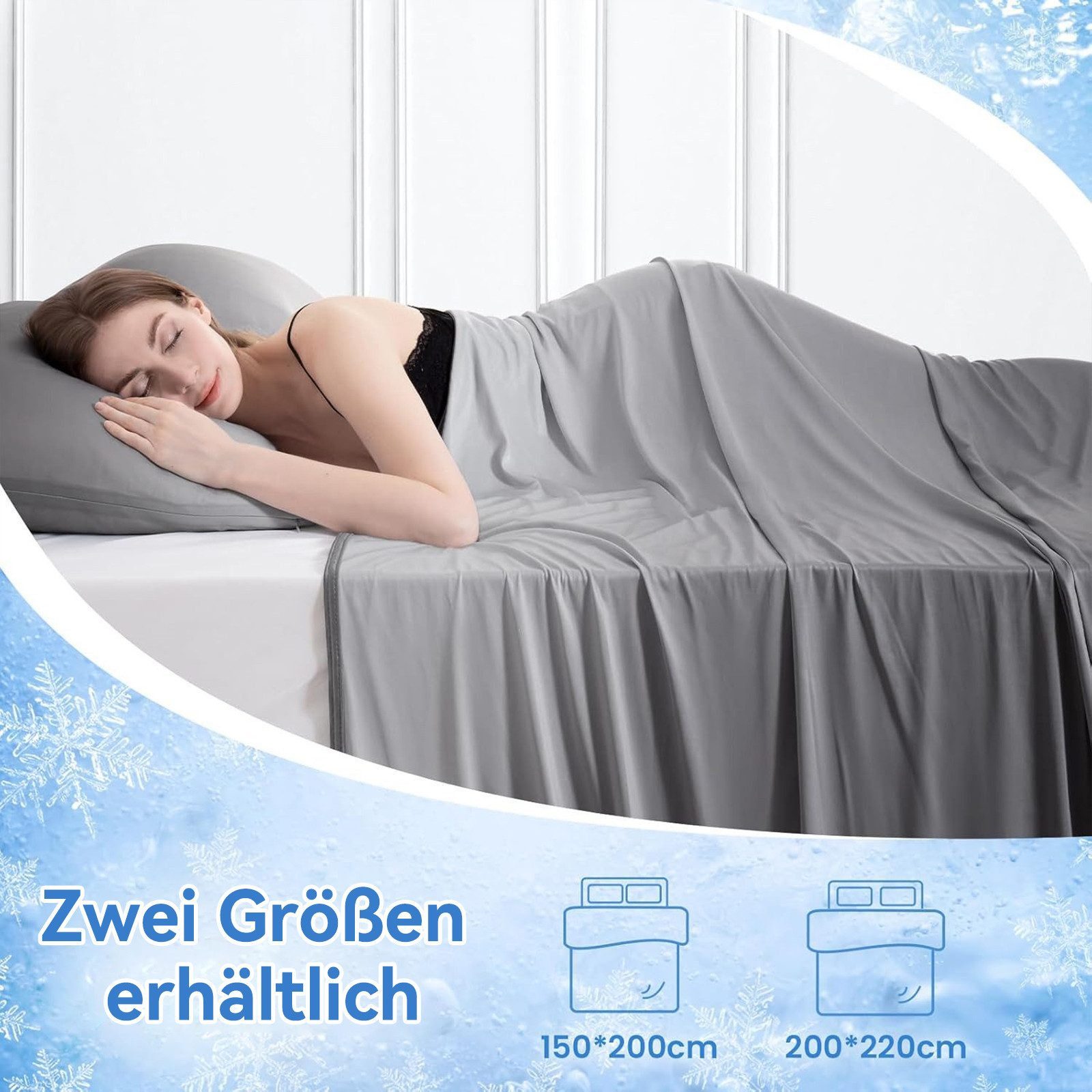 Elegear Sommerbettdecke kühldecken zum schlafen kühlende bettdecke sommerdecke 150x200/200x220, Bezug: ‎Oberfläche: 75% Nylon 25% Polyester; Rückseite: 100% natürliche Bambusfaser, kühldecke sommer, Q-Max>0,5, Atmungsaktive Sofadecke, Reisedecke