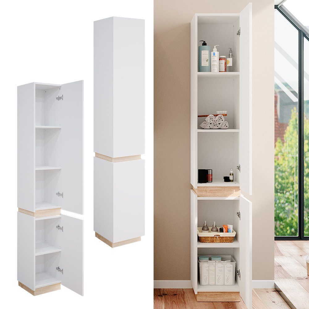 Vicco Hochschrank Gloria, Weiß/Sonoma, 33 x günstig online kaufen