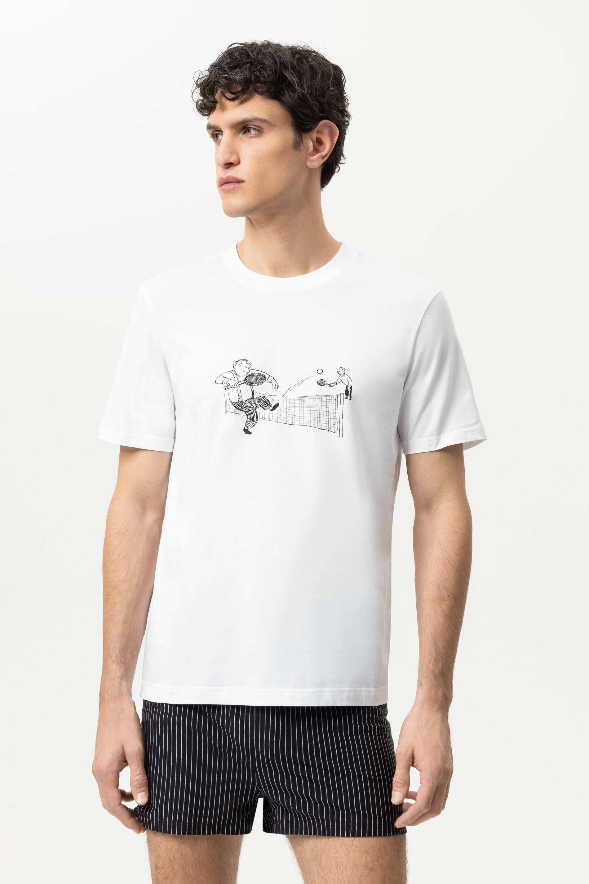 Pyjamaoberteil Mey T-Shirt Serie mey x LORIOT mit Print T-Shirt