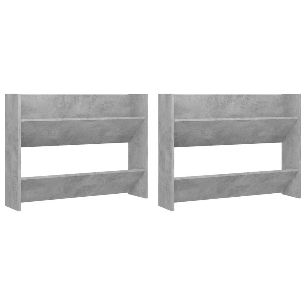 furnicato Hängeschuhschrank Wand-Schuhschränke 2 Stk. Betongrau günstig online kaufen