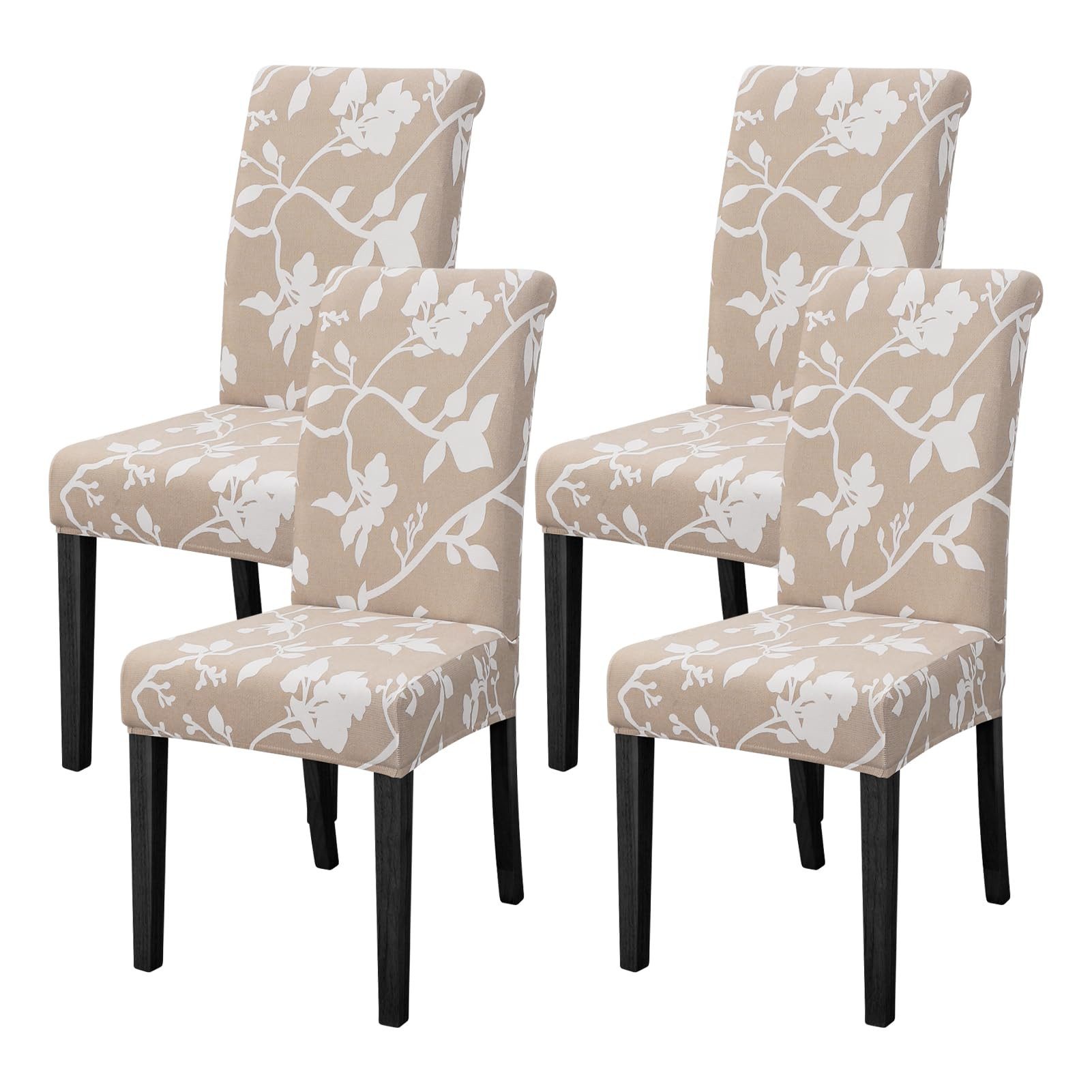 Agger Stuhlhusse Stuhlhussen 4/6er Set Stretch Stuhlbezug, Modernes Muster Abnehmbarer, Waschbar Stuhl Hussen für Wohnzimmer, Esszimmerstühle