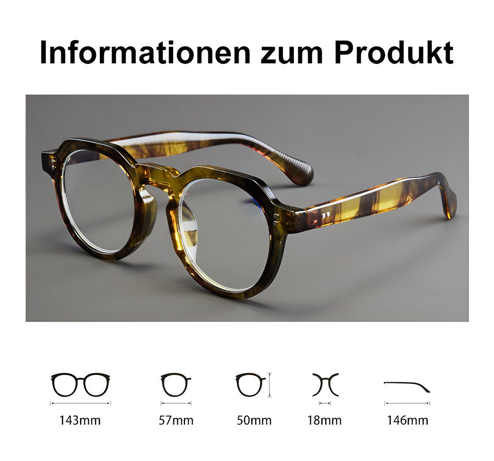 PACIEA Lesebrille Damen Herren Vollrand Anti Blaulicht Breite Bügel Elegant