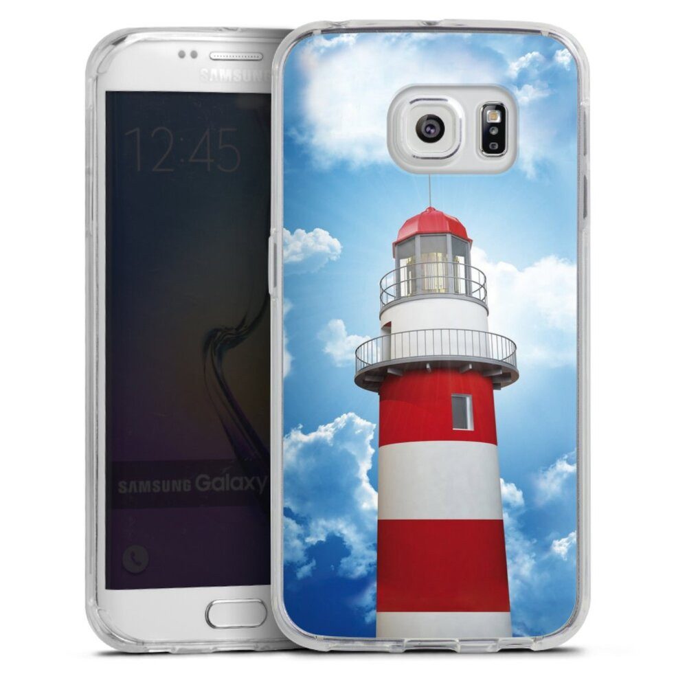 DeinDesign Handyhülle Leuchtturm Wolke Himmel Leuchtturm, Samsung Galaxy S6 Edge Silikon Hülle Bumper Case Handy Schutzhülle