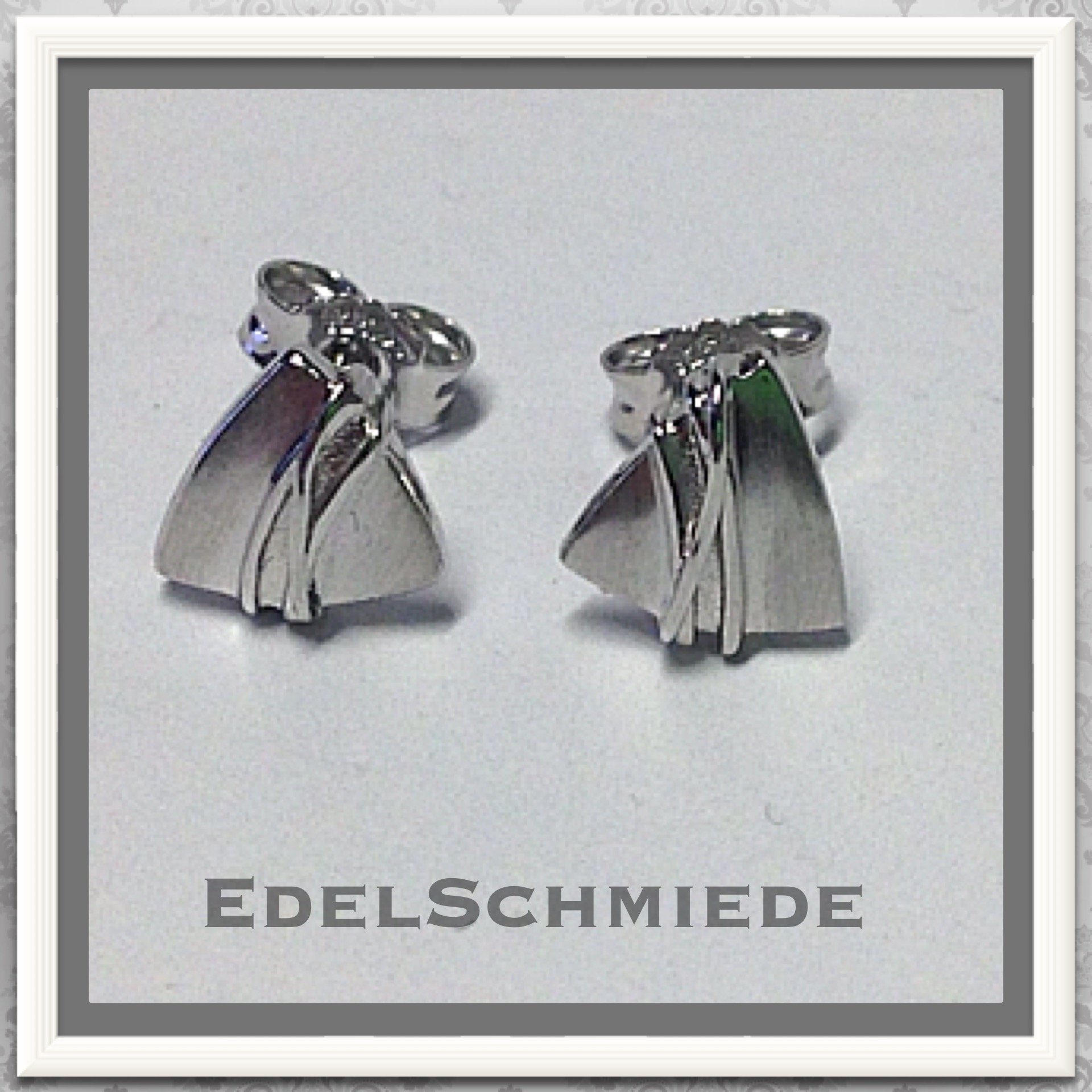 Ohrstecker-Set matte Dreiecksohrstecker in 925 Silber rhod.
