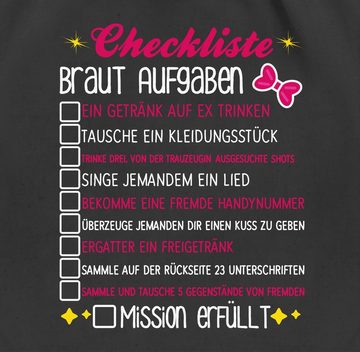 Shirtracer Turnbeutel Checkliste Braut Aufgaben - JGA To-do-Liste Bride, JGA Junggesellenabschied Frauen