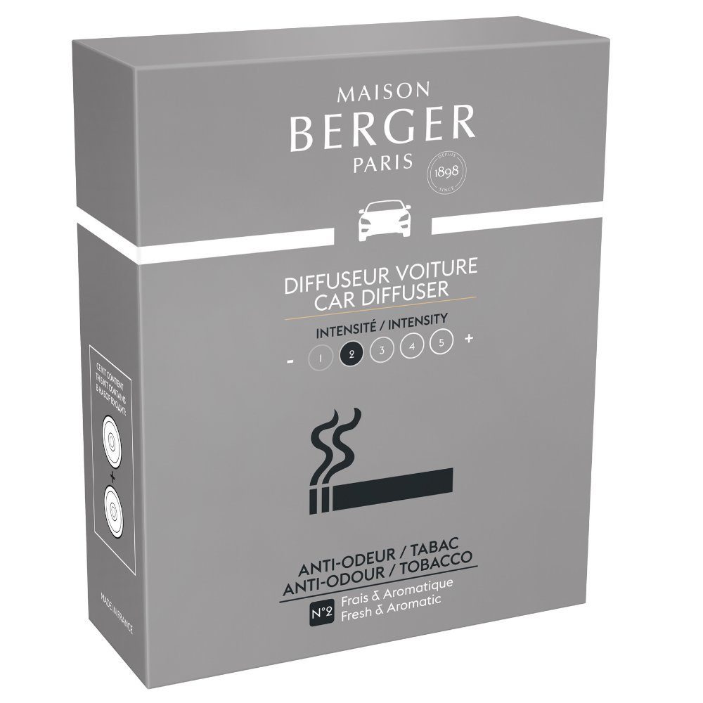 MAISON BERGER PARIS Diffuser Autoduft Refill Set - 2 Stück  Anti-Tabakgerüche No. 1 - Keramik zum Nachfüllen für Maison Berger Paris  Autoduft Diffuser, 2er Pack Keramik-Nachfüllungen für den Auto-Diffusor von  Maison Berger