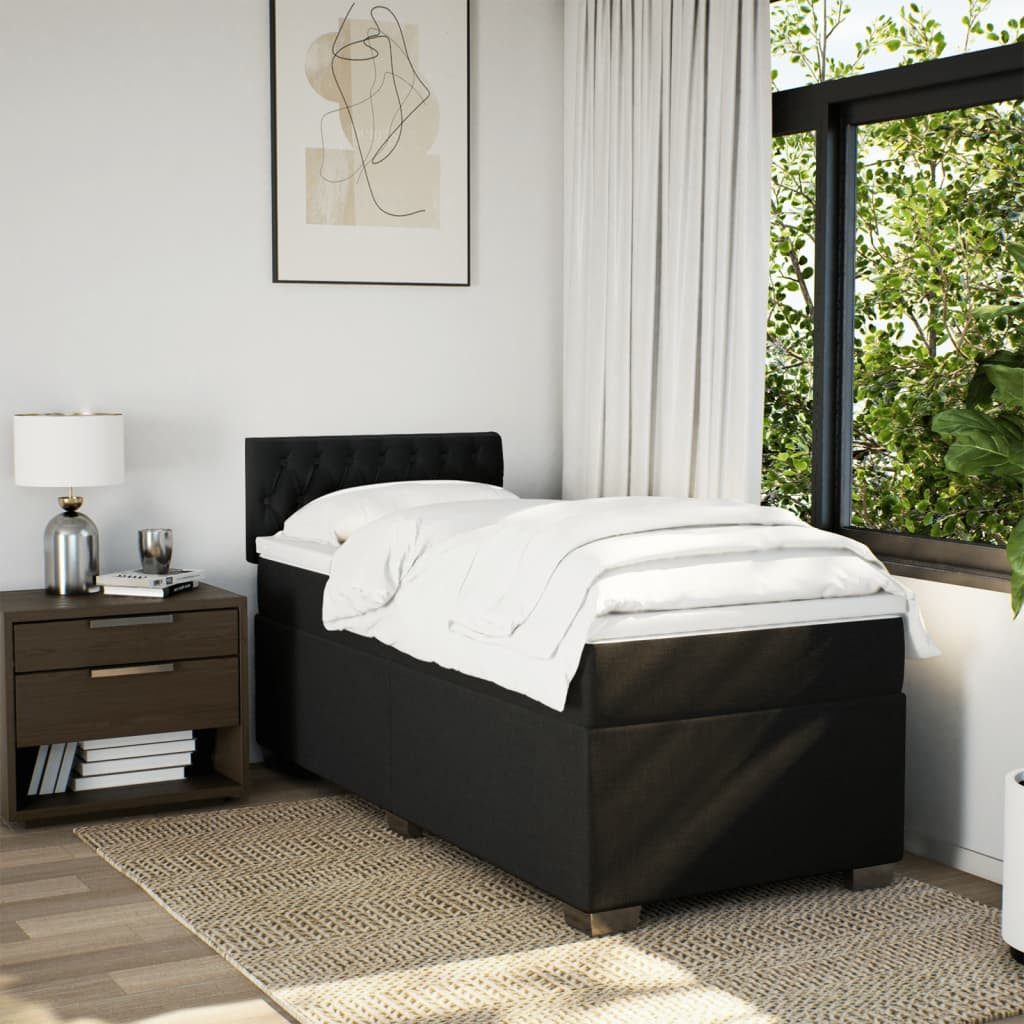 vidaXL Bett Boxspringbett mit Matratze Schwarz günstig online kaufen