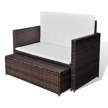 vidaXL Loungesofa Gartensofa Poly Rattan Braun, 1 Teile