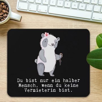 Mr. & Mrs. Panda Mauspad Vermieterin Herz - Schwarz - Geschenk, Firma, Einzigartiges Mauspad, (1-St), Made in Germany