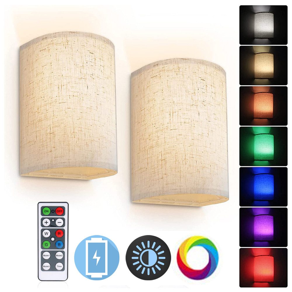 Jibenhome LED Wandleuchte 2 Stück LED Wandlampe Innen RGB Aufladbar, Wandle günstig online kaufen