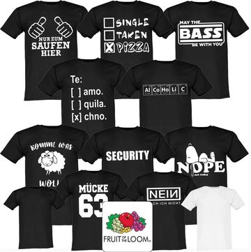 Lustige & Witzige T-Shirts T-Shirt T-Shirt Komme Was Wolle Fun-Shirt Party Logo 95 T-Shirt, Kurzarm, schwarz, weiß, 100% Baumwolle