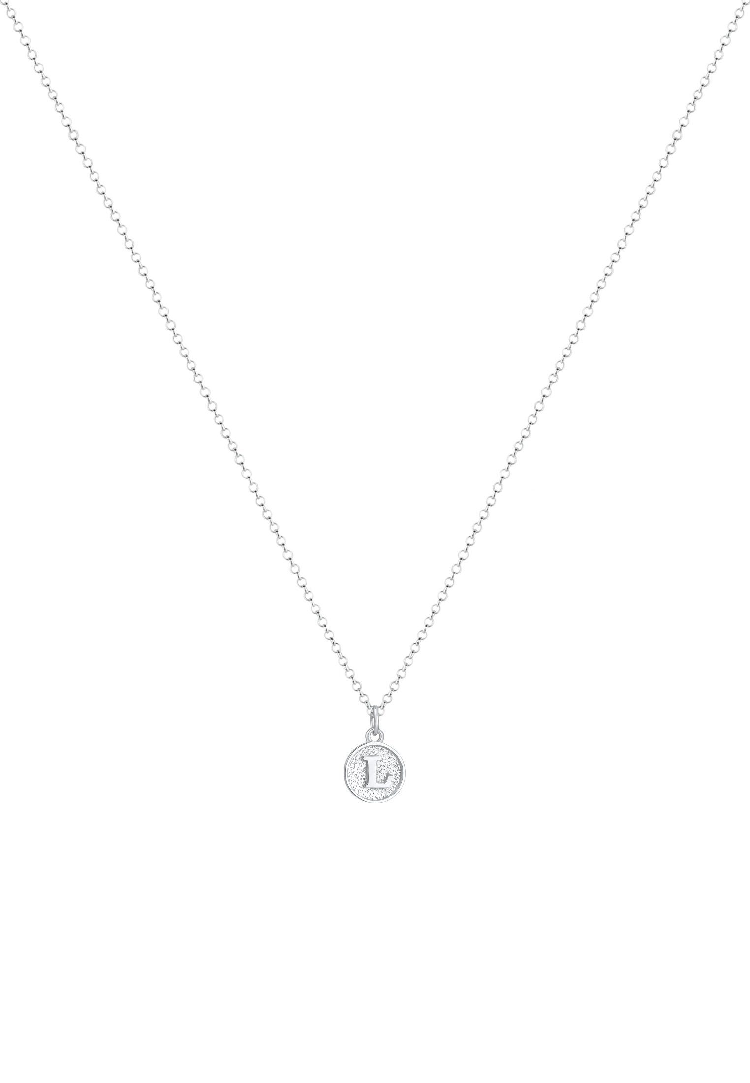 Elli Kette mit Anhänger Plättchen Vintage Buchstabe L Initialen 925 Sterlin günstig online kaufen
