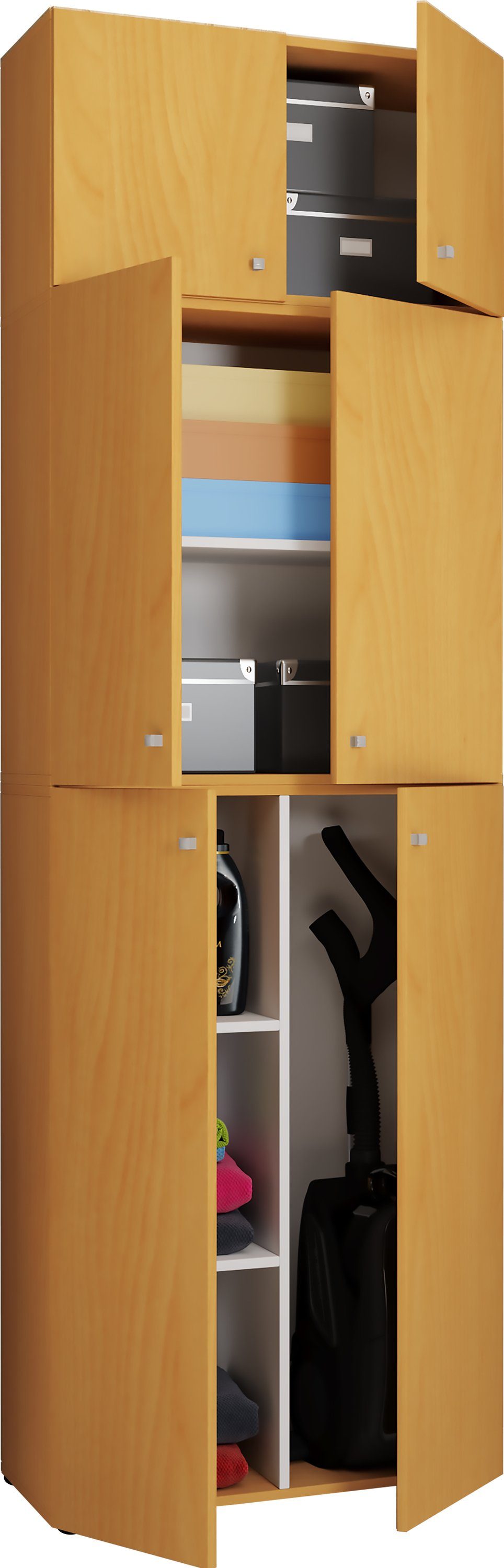 VCM Mehrzweckschrank Holz Besenschrank Staubsauger Putzschrank günstig online kaufen