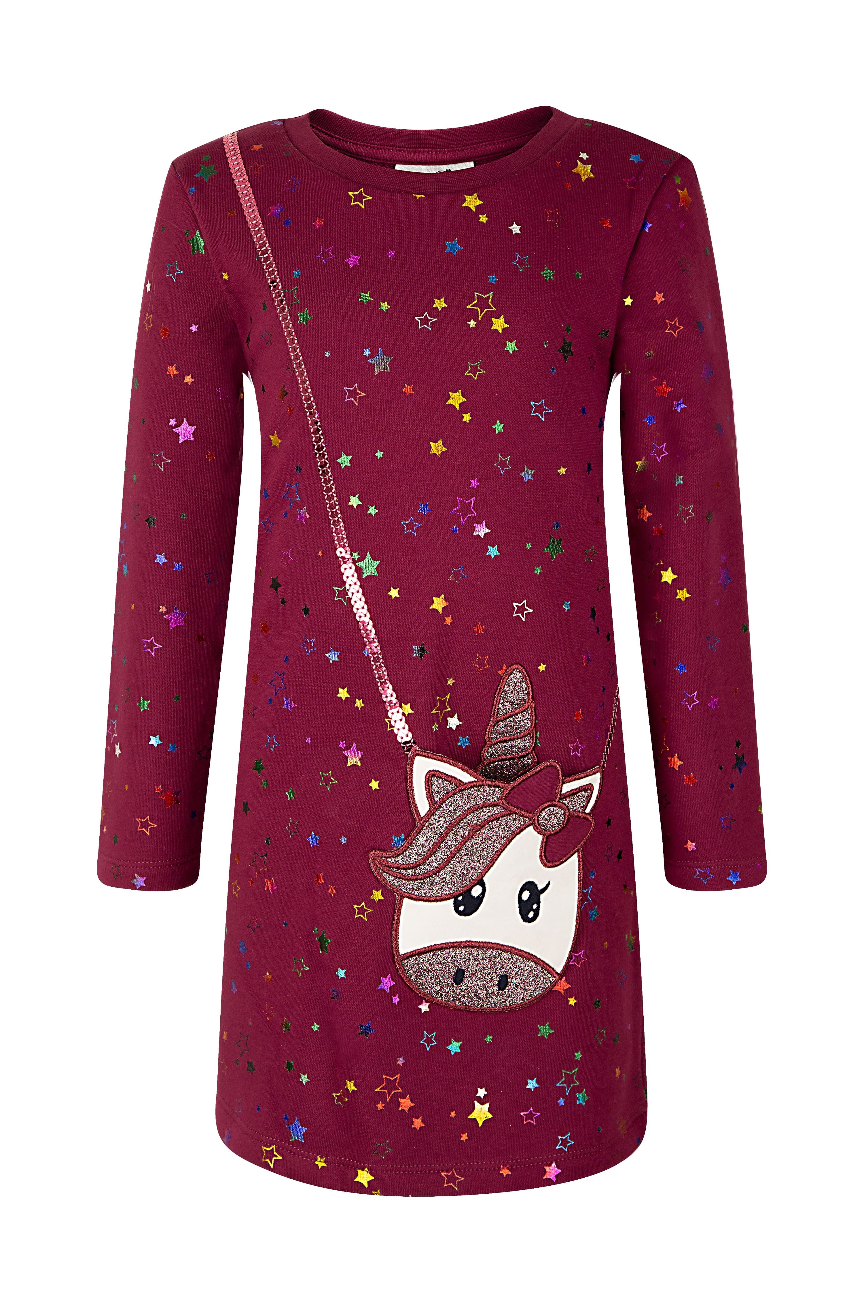 happy girls Strickkleid mit tollem Einhorn-Motiv