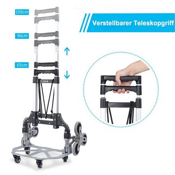 YOLEO Sackkarre Alu Treppensteiger Sackkarre klappbar 60 kg Tragkraft