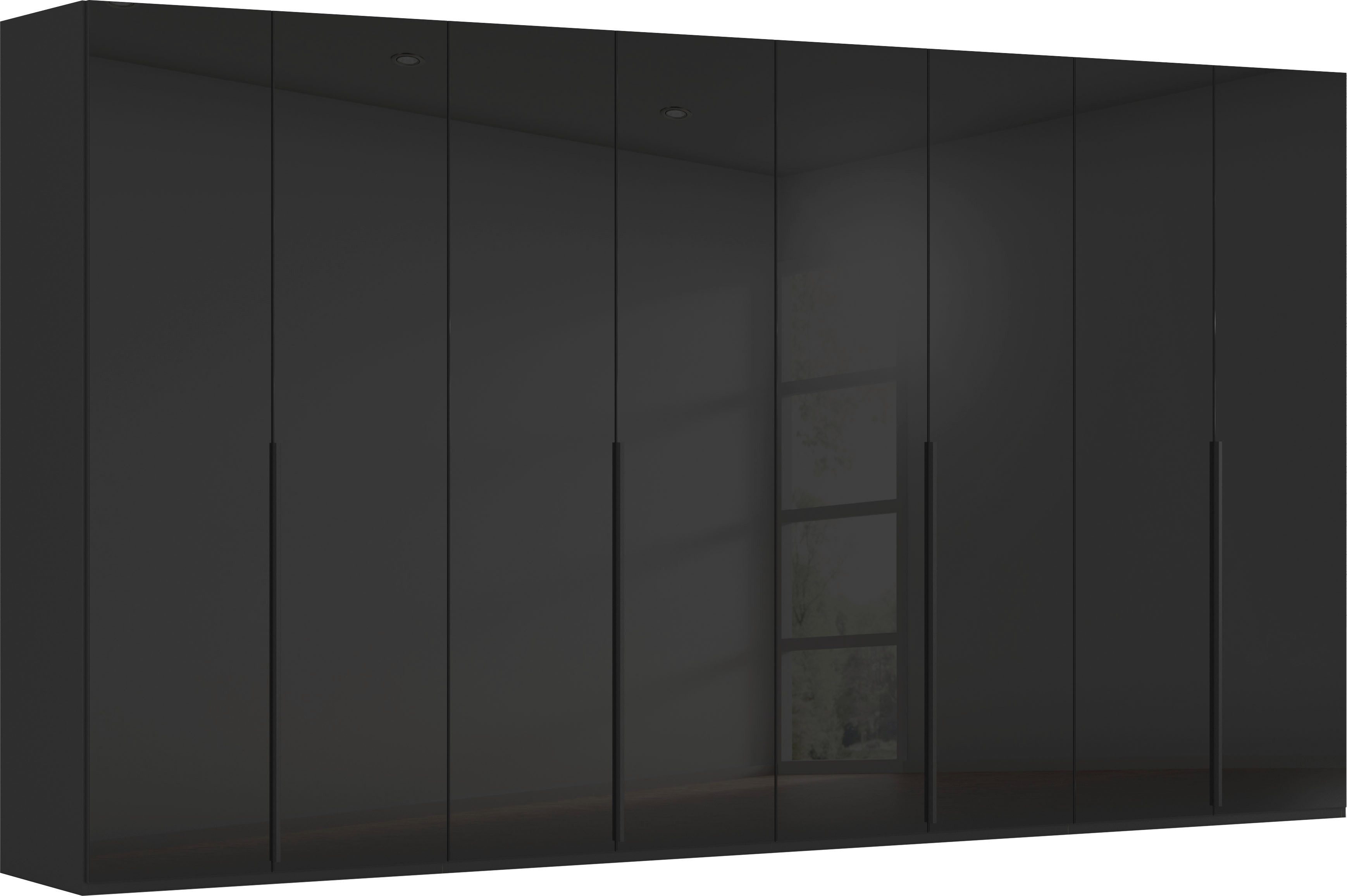 rauch Drehtürenschrank Kleiderschrank Schrank Garderobe Wäscheschrank BESTSELLER MONTCLAR (3 Ausstattungen BASIC/CLASSIC/PREMIUM (SOFT-CLOSE), Breiten 201-400 cm) Front in Glas/Hochglanz/Dekor/Grauspiegel in 5 Breiten MADE IN GERMANY