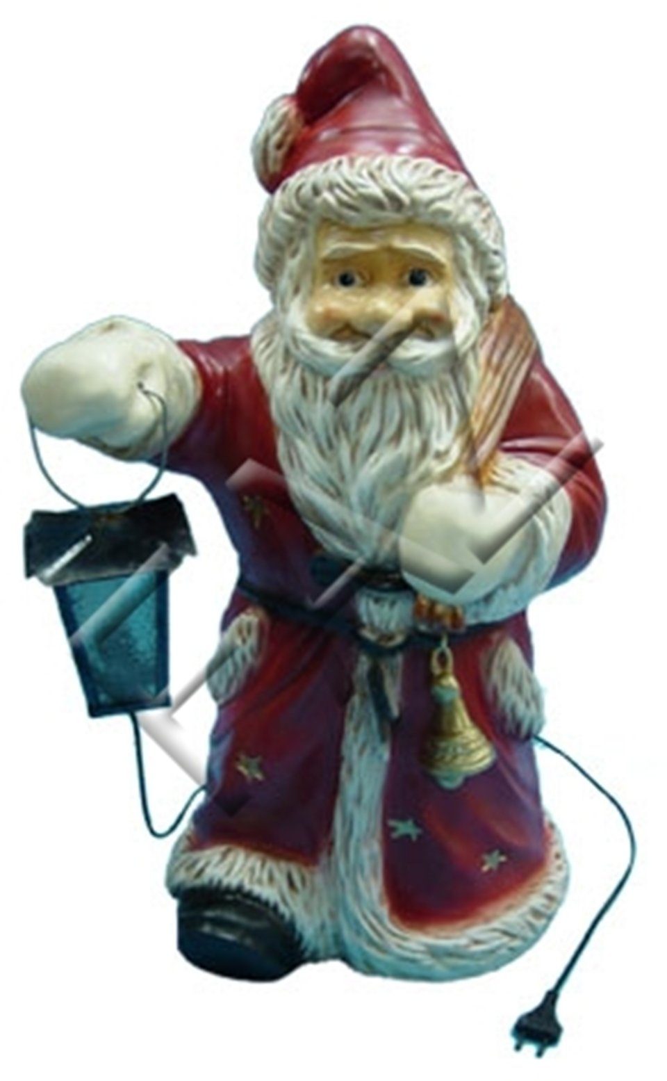 Figuren Weihnachtsmann m.Lam.Garten Skulptur Design Statue Dekofigur mittel JVmoebel