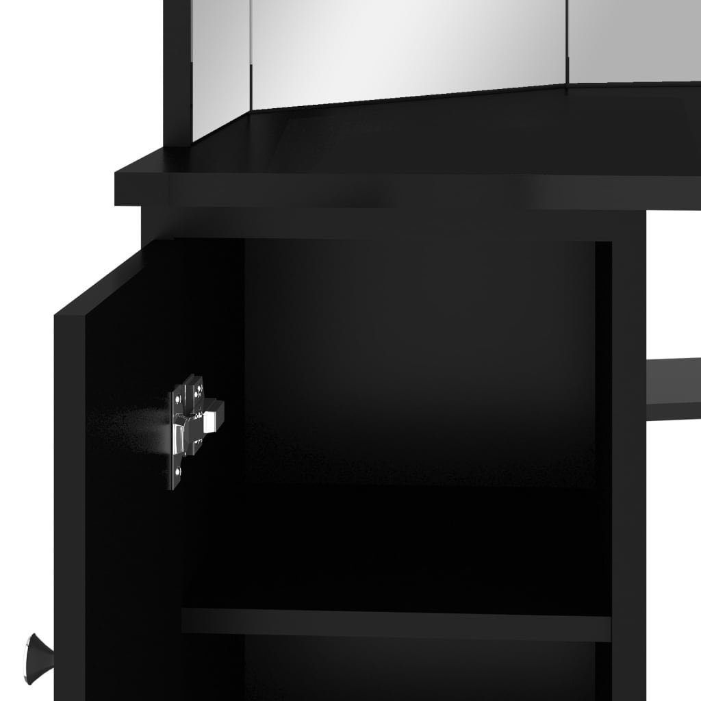 Schwarz 111x54x141,5 cm Eck-mit (1-St) furnicato LED Schminktisch