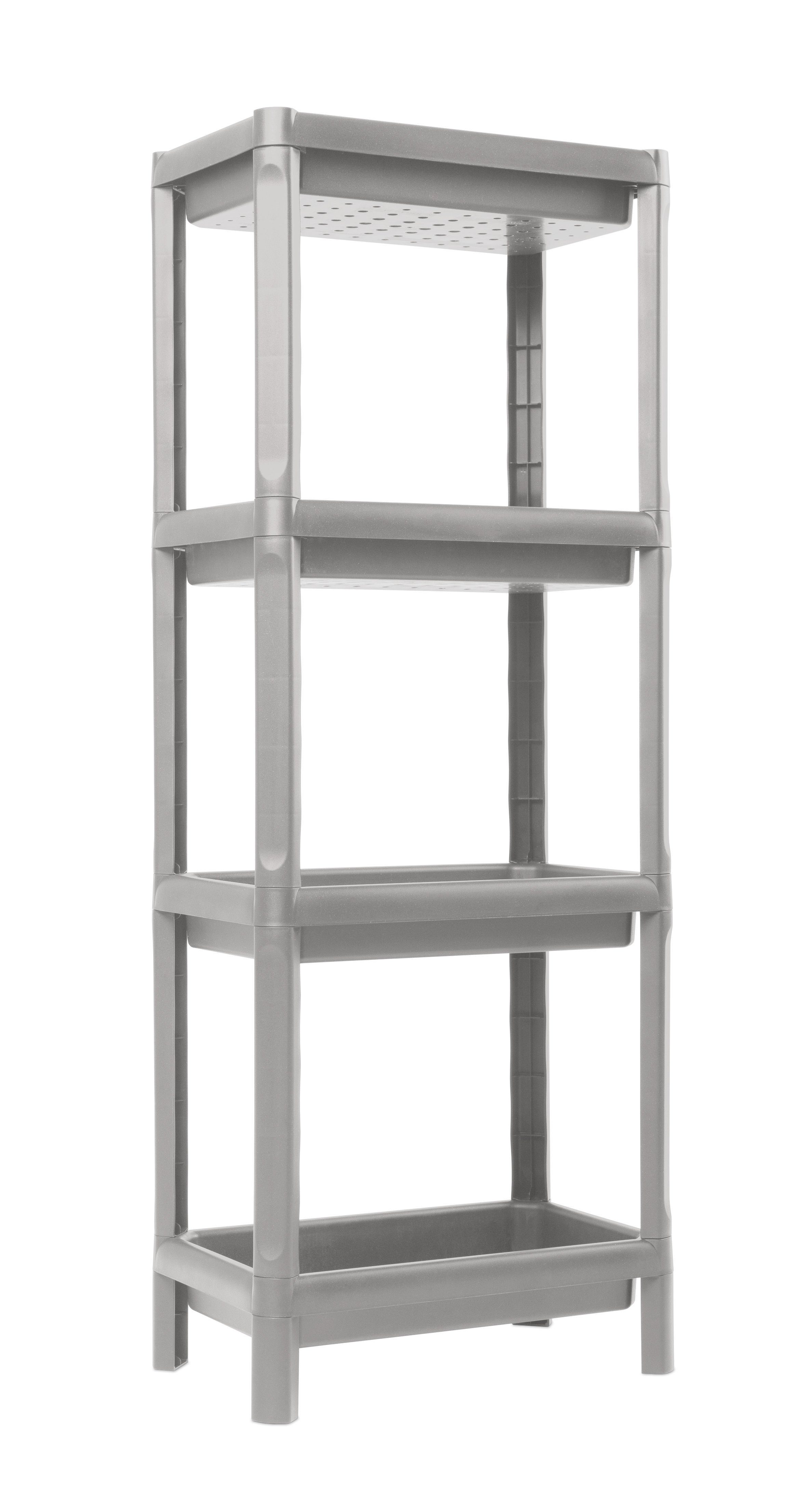 ONDIS24 Badregal Kunststoffregal Haushaltsregal Steckregal Linda, 1-tlg., 38 x 23 x 100 cm, Badezimmerregal