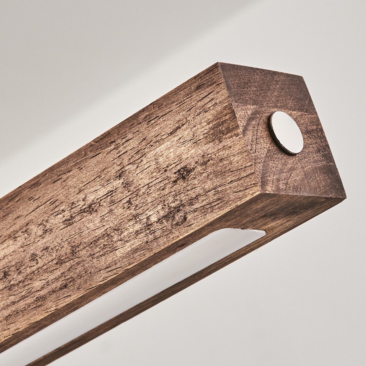 hofstein Pendelleuchte dimmbare Hängelampe aus Metall/Holz/Kunststoff in Schwarz/Dunkelbraun, LED wechselbar, 3000-6000 Kelvin, skandinavisches Design, Touchdimmer, LED 24 Watt, 2550 Lumen