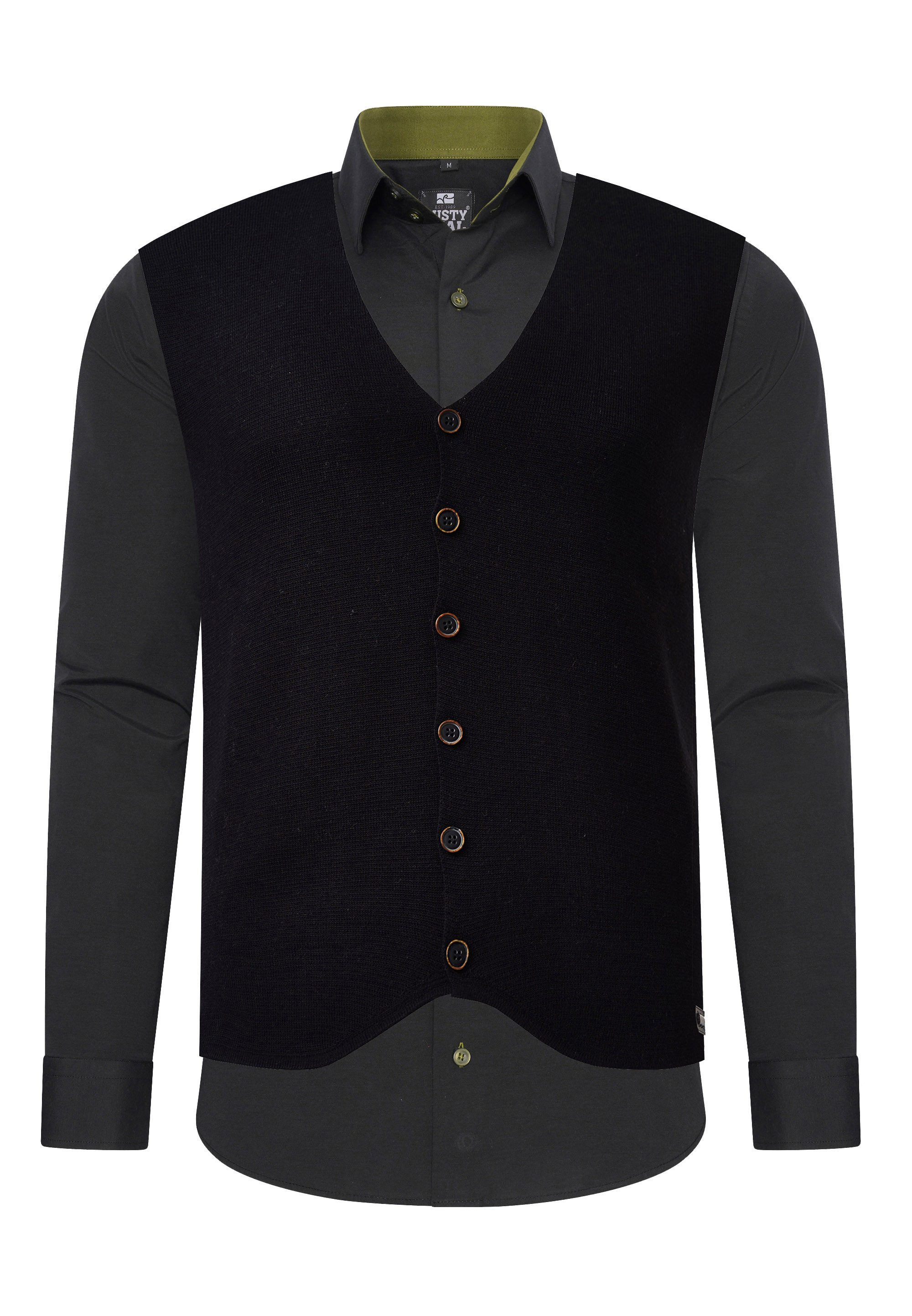 Rusty Neal Langarmhemd mit Weste günstig online kaufen