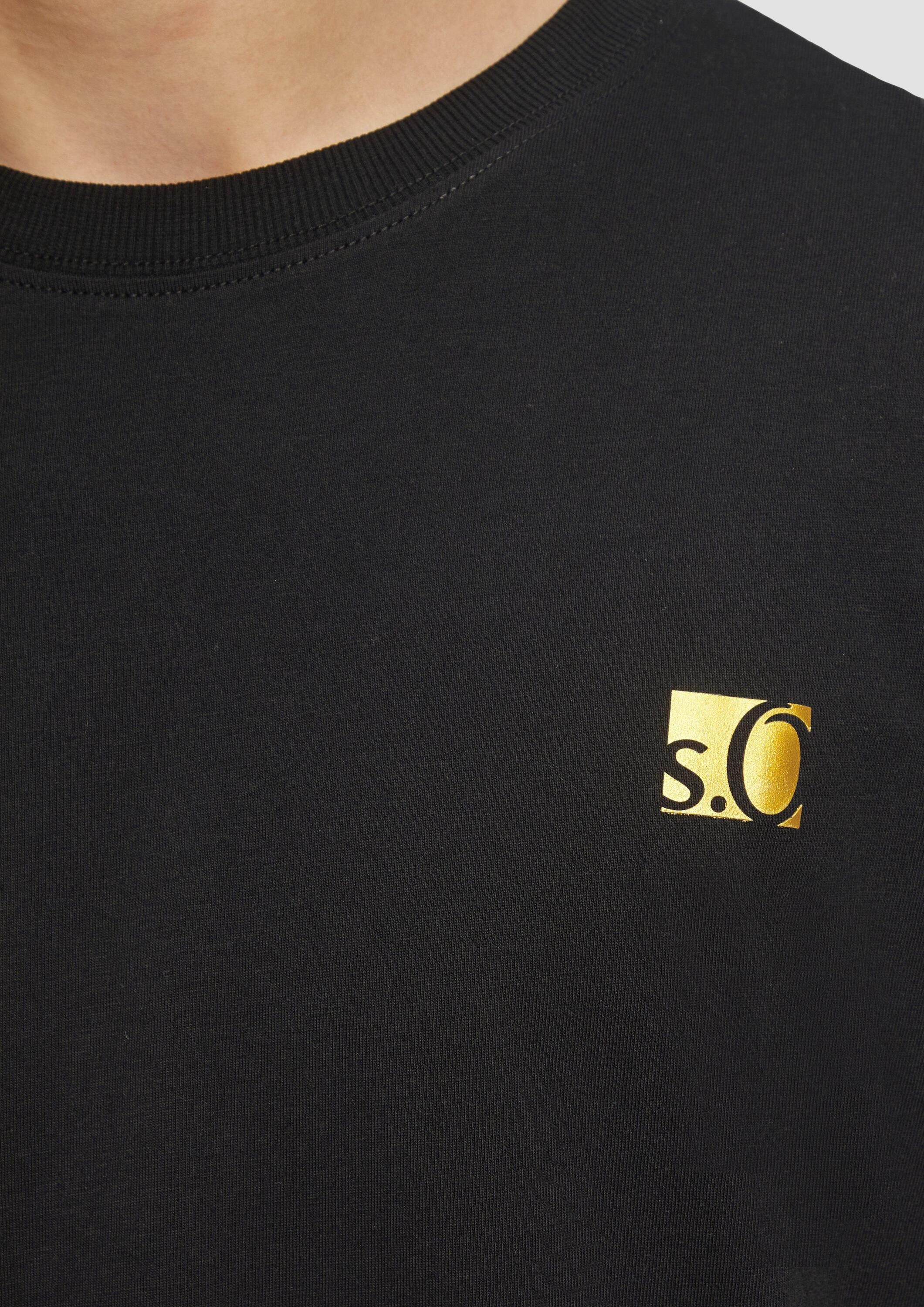 s.Oliver Kurzarmshirt T-Shirt T-Shirt mit Gold- oder Silber-Print