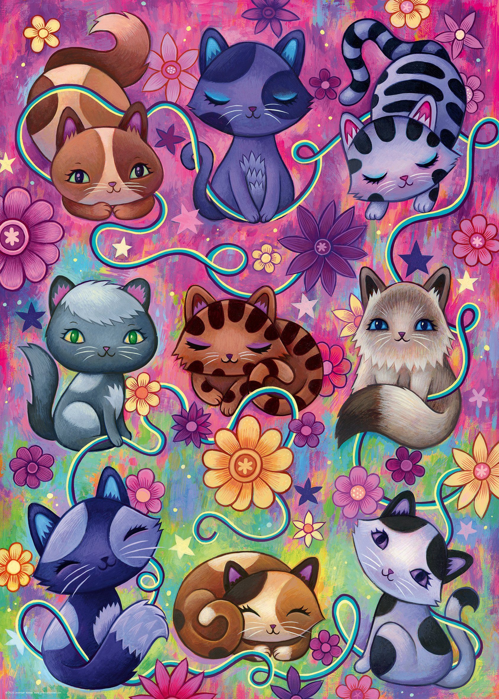 HEYE 1000 Made Puzzleteile, Dreaming, Cats Kitty Puzzle / Germany in